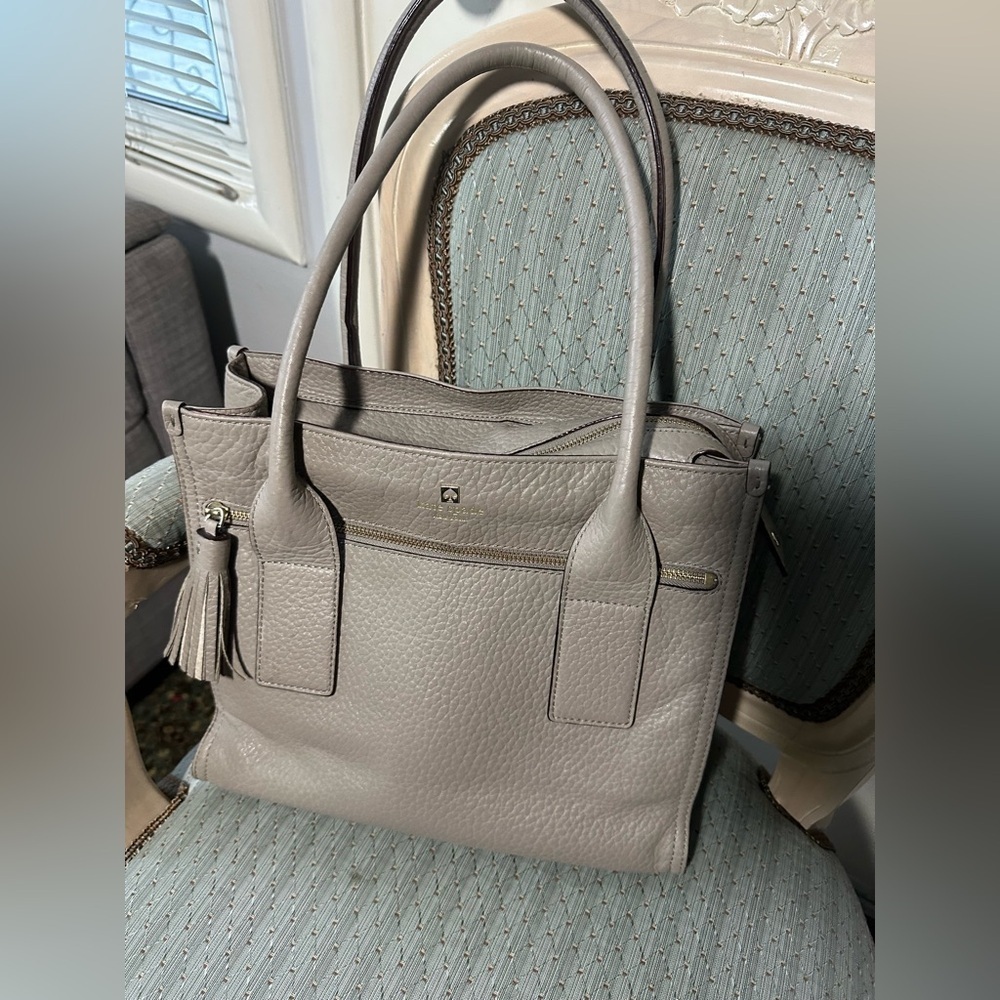 Kate Spade Taupe Leather Tote - Picture 2 of 13